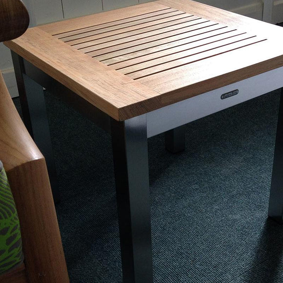 Equinox Square Outdoor Side Table - Teak Top