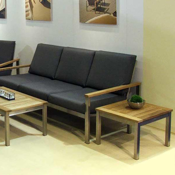 Equinox Square Outdoor Side Table - Teak Top