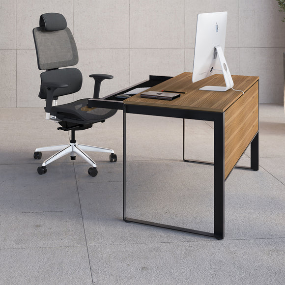 BDI Linea 6221 Office Desk - Charcoal Stained Ash