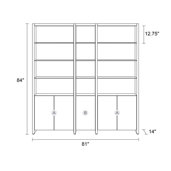 Linea Offset 3 Part Shelf System