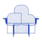 Cloud Metal Bench  option Electric Blue