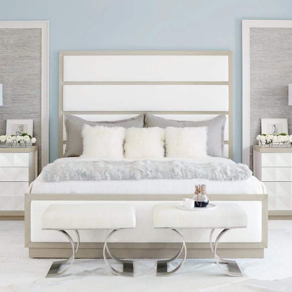 Axiom Upholstered Panel Bed with High Headboard