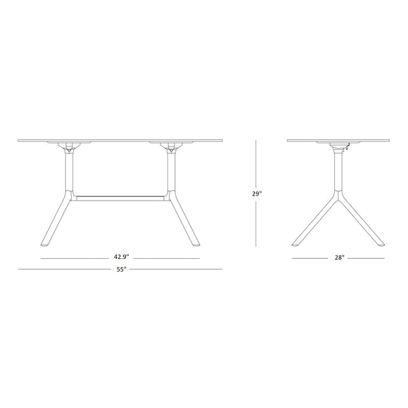 Outdoor Miura Rectangle Foldable Dining Table