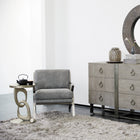Linea Metal Round Chairside Table with Interlocking Shape