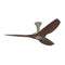 Haiku Outdoor Low Profile Ceiling Fan  option Satin Nickel with Cocoa Aluminum Blades
