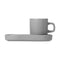 Pilar Espresso Cup with Tray (Set of 2)  option Mirage Grey