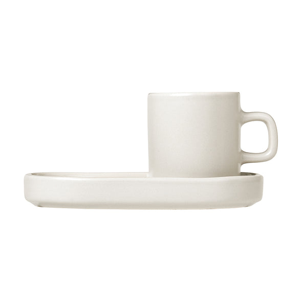 Pilar Espresso Cup with Tray (Set of 2)