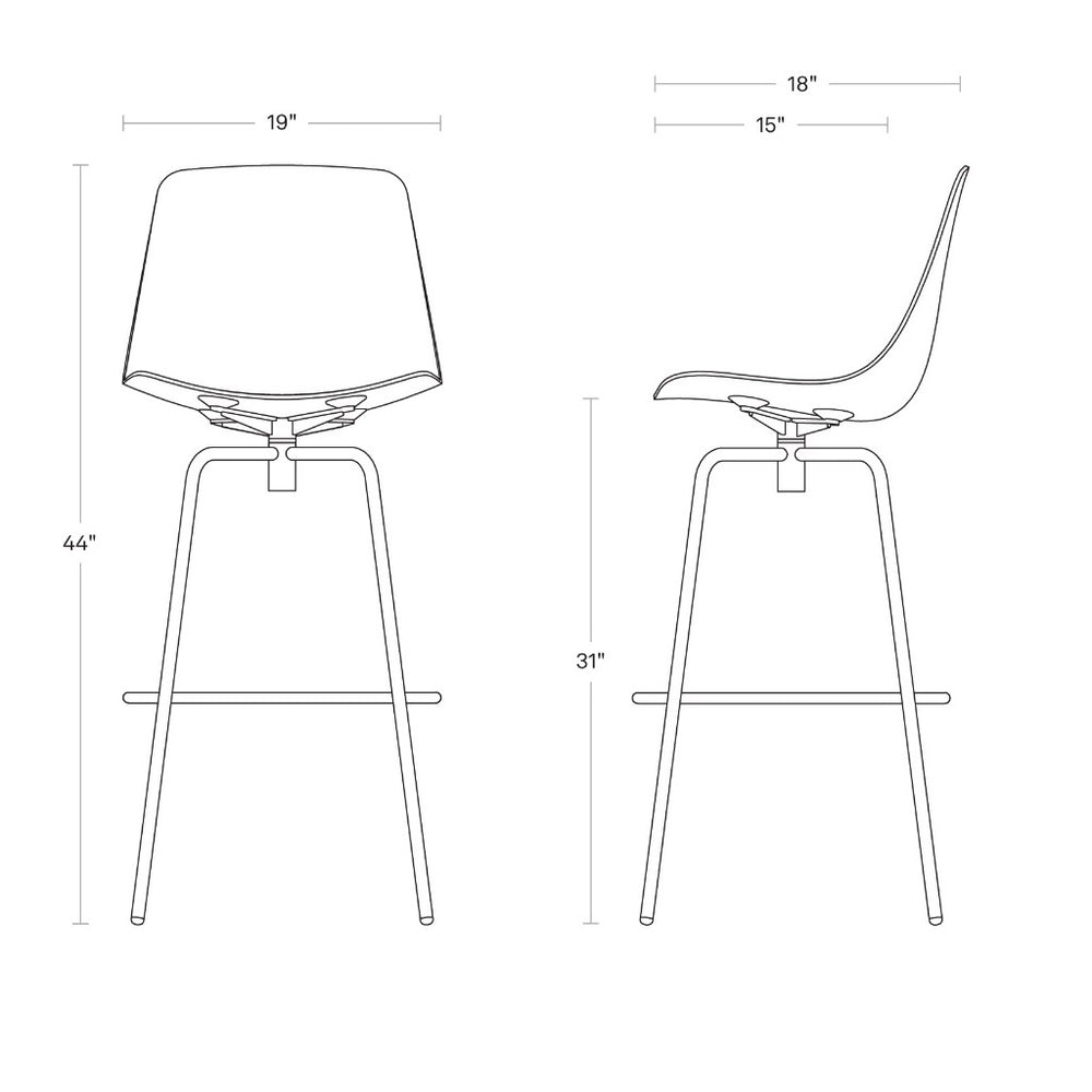 Clean Cut Swivel Stool