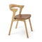 Bok Upholstered Dining Chair  option Oak / Cognac Leather