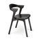 Bok Upholstered Dining Chair  option Oak Black / Black Leather