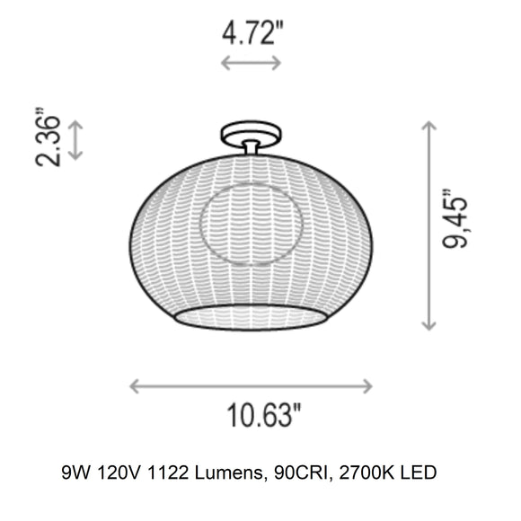 Garota Outdoor Semi Flush Mount