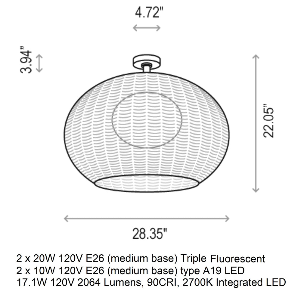 Garota Outdoor Semi Flush Mount