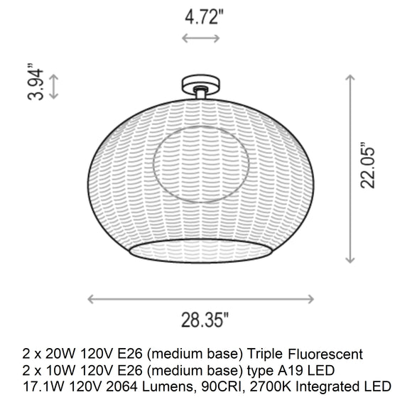 Garota Outdoor Semi Flush Mount