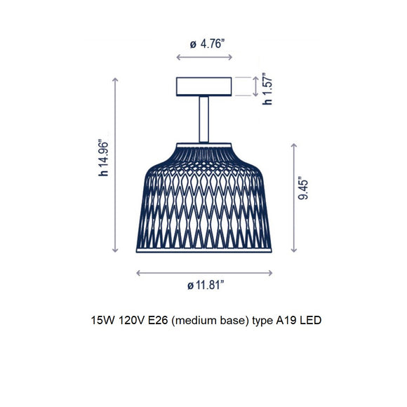 Soft Outdoor Semi Flush Mount