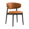 Oleandro Chair with Wood Base  option SLS Softer Cognac / P15L Ash Matt Black