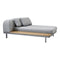Space Outdoor Chaise Sofa with Side Table  option Light Grey Cane-Line Airtouch