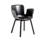 Juli Plastic Chair with Wood Leg  option Black / Black-Stained Ash