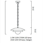 Carapace Flush Mount with Chain