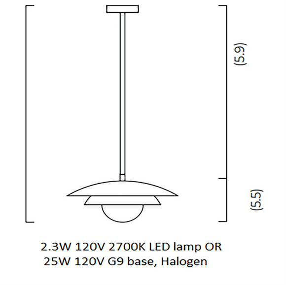 Carapace Pendant Light with Drop Rod
