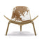CH07 Shell Chair  option Oak / Oil with Brown/White Cowhide