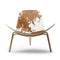 CH07 Shell Chair  option Oak / White Oil with Brown/White Cowhide
