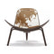 CH07 Shell Chair  option Walnut / Oil with Brown/White Cowhide