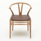 CH24 Wishbone Chair  option Chair with Loke 7270 Leather Cushion