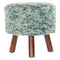 Ida - Handmade Contemporary Stool  option Teal Mix