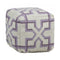 Textured Contemporary Wool Pouf  option Beige/Purple/Plum