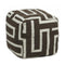 Textured Contemporary Wool Pouf  option Brown/Cream 1