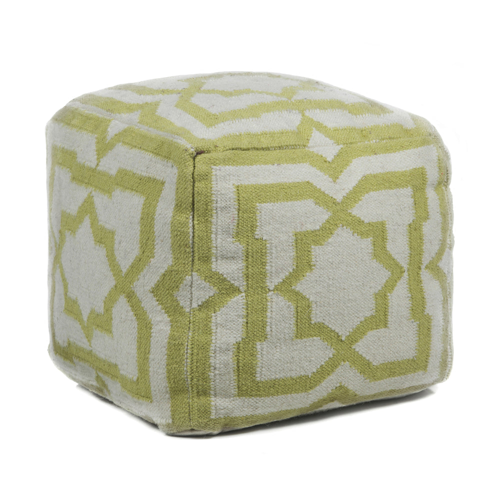 Textured Contemporary Wool Pouf