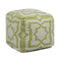 Textured Contemporary Wool Pouf  option Cream/Green