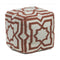 Textured Contemporary Wool Pouf  option Cream/Rust