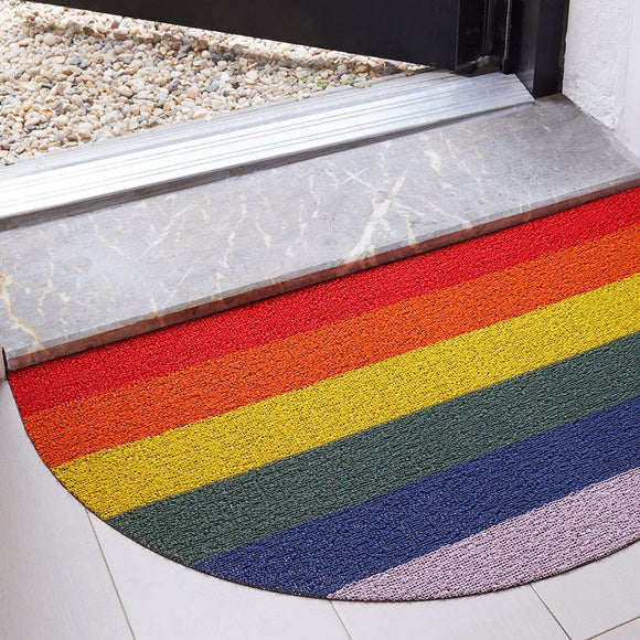 Rainbow Stripe Indoor/Outdoor Shag Apartment Floormat