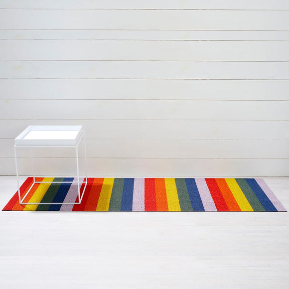 Rainbow Stripe Indoor/Outdoor Shag Runner