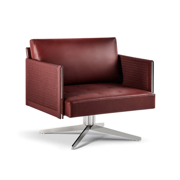 Red swivel 2025 armchair