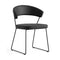 New York Chair  option Matte Black Metal/Black Soft Leather