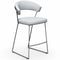 New York Stool  option 705 Optic White Leather / P77 Chromed