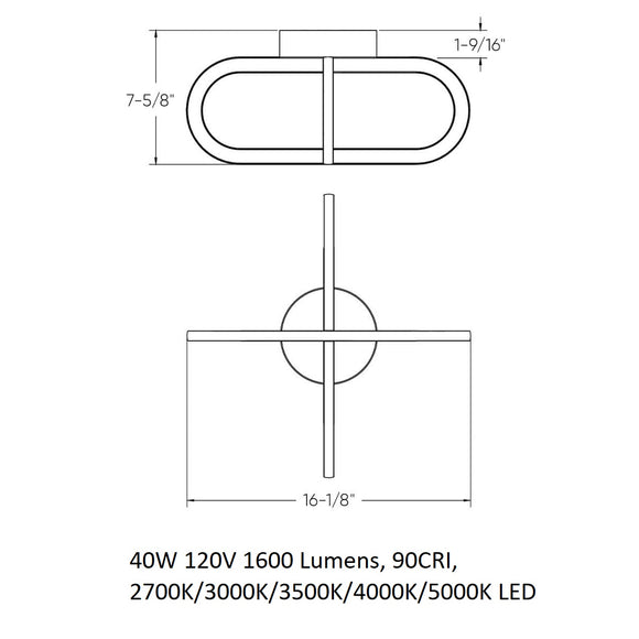 Atom Vertical Ring LED Flush Mount
