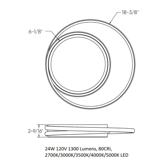 Newton Offset Ring LED Flush Mount
