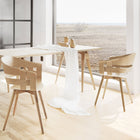 Wick Dining Chair with Wood Legs