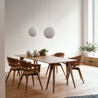 Wick Dining Chair with Wood Legs