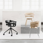 Wick Dining Chair with Wood Legs