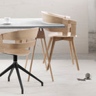 Wick Dining Chair with Wood Legs