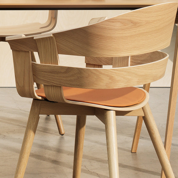 Wick Dining Chair with Wood Legs