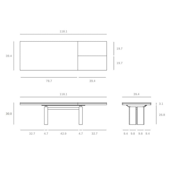 Double Extendable Dining Table