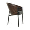 Costes Armchair  option Striped Wenge/Black Leather