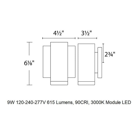 dweLED for WAC Lighting Block LED Outdoor Wall Sconce - 2Modern