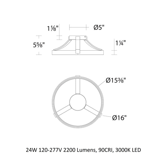 Chaucer LED Semi Flush Mount