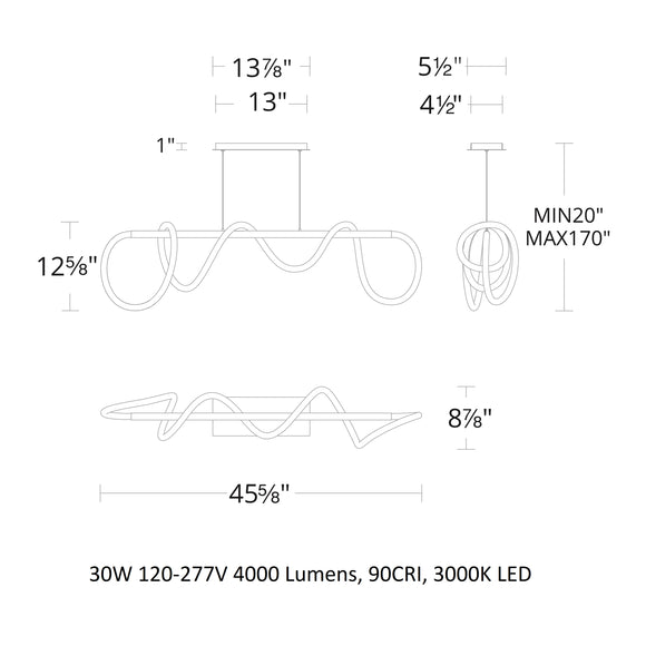 Tightrope LED Linear Pendant Light